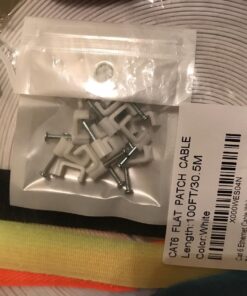 Cat 6 Ethernet Cable 100 ft, Indoor&Outdoor, High Speed 10Gbps Flat Internet Network Cable, Cat6 Ethernet Patch Cable Long, White Computer LAN Cable with Free Clips & Straps for Router, Modem, PS4/5 100ft 20 714rrT5pBwL