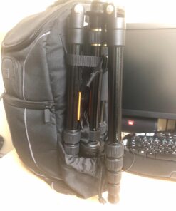 USA Gear DSLR Camera Backpack Case - 15.6 inch Laptop Compartment, Padded Custom Dividers, Tripod Holder, Rain Cover, Long-Lasting Durability and Storage Pockets - Compatible with Many DSLRs (Black) Black 67 714smz5CzL