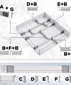 Alternative view of Practical Comfort Aluminum Kitchen Drawer Organizer for Silverware Utensils Flatware 9 Dividers Set | SMALL 3 Dividers 15.3" to 17.5" + 6 Dividers 3.8"