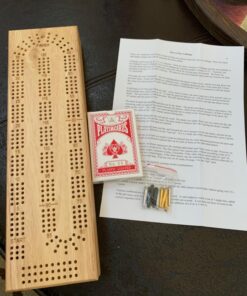 WE Games Wooden Cribbage Board Game Set, Continuous 3 Track for 2-3 Players, Travel Cribbage Board with Card Storage, Includes 9 Metal Pegs & Deck of Cards, Card Games, Classic Board Games for Adults Natural 21 714u5OEuL