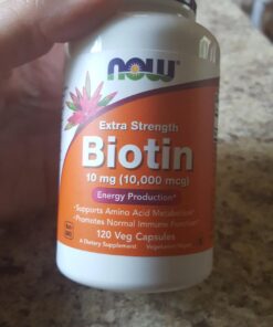 NOW Supplements, Biotin 10 mg (10,000 mcg), Extra Strength, Energy Production*, 120 Veg Capsules 32 714uwcUdRtL