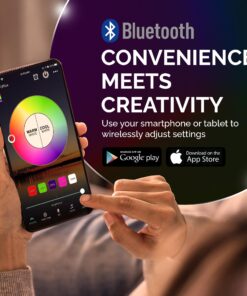 FluxSmart Bluetooth Light Bulb, Smart LED Bulb, Dimmable Smart Bulb, Smartphone-Controlled Hue Bulb with 16 Million Color Options, Compatible with iOS and Android Devices, 7W, A19, E26 Base 60 Watt Equivalent - Classic 25 714v5p7xnZL