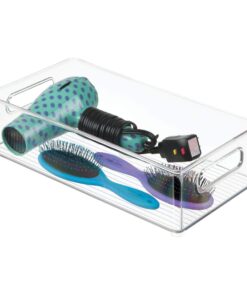 iDesign Plastic Portable Deep Storage Bin with Handles for Organizing Refrigerator, Freezer, Pantry, BPA-Free,8" x 4" x 14.5", Clear 1 Pack 25 714wjYWPNoL