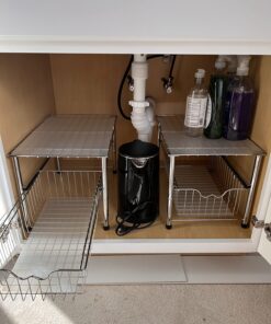 DecoBros Stackable Under Sink Cabinet Sliding Basket Organizer Drawer,Chrome Chrome 33 714wk6TKRGL