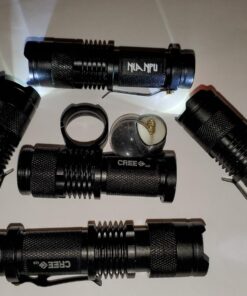 5 Pack SK-68 3 Modes Handheld Mini Cree Q5 LED Flashlight Torch Tactical Lamp 7w 300lm Adjustable Focus Zoomable Light 30 714xLMLGekL