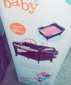 Disney Baby Sweet Wonder Playard, Foldable Baby Playpen: With Newborn Bassinet, Toy Arch, and Carry Bag, Mesh ,Minnie Garden Delight Garden Delight Minnie 29 714y4oYTn6L