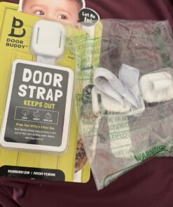 Door Buddy Baby Proof Door Latch for Cats - Grey. Adjustable Cat Door Strap Keeps Baby Out of Cat Food & Litter Box. Simple Child Door Locks for Kids Safety. Baby Gate Cat Door Interior Alternative 28 714yuF3eQL 1