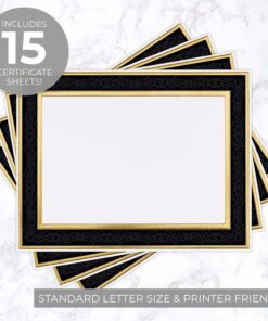 Great Papers! Black Frame Embossed Gold Foil Certificate for Recognition, Accomplishments and Appreciation, Laser and Inkjet Compatible, 8.5” x 11” 15 Count (20103772) 8 715 JHts3L