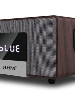 RHM K222 Karaoke Machine, with 2 Wireless Microphones & 5 Sound Modes, Support Optical/Bluetooth/AUX/USB/PC, Wooden Bluetooth Speaker for TV/Home/Meeting/Karaoke/Party, Gift for Music & Karaoke Lovers Gray 20 715 rTyzBL