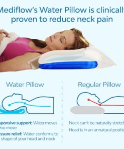 Mediflow Fiber Water Pillow - Adjustable Pillow for Neck Pain Relief, Pillow for Side, Back, and Stomach Sleepers, The Original Inventor of The Water Pillow, Clinically Proven Bed Pillow (1 Pillow) Single Pack 13 7150xJqgXfL