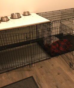 MidWest Homes for Pets Large Dog Crate | MidWest Life Stages Double Door Folding Metal Crate | Divider Panel, Floor Protecting Feet, Leak-Proof Pan | 42L x 28W x 31H Inches For Large Dog Breed 42.0"L x 28.0"W x 30.0"H Lifestages; Double Door 50 71512n1D6LL