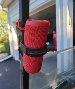 Bushwhacker The Original Portable Speaker Mount for Golf Cart Railing - Adjustable Strap Fits Most Bluetooth Wireless Speakers Attachment Accessory Holder Bar Rail 37 7151SHIRVrL