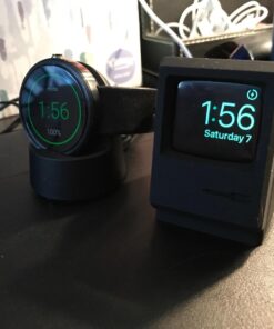 elago W3 Stand Compatible with Apple Watch Series Series 9/8/7/6/SE/5/4/3/2/1/SE (45mm, 44mm, 42mm, 41mm, 40mm, 38mm) (Black) - Classic Monitor Design, Compatible with Nightstand Mode Black 50 7153qTJ6j7L