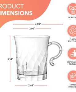 Party Essentials 10 Count Hard Plastic Swirled Coffee/Punch Bowl Cups, 8 oz, Clear 10 Count (Pack of 1) 8 7154gsTjRfL