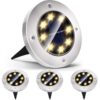 Biling Solar Ground Lights, Solar Disk Lights (8 LEDs /4 Pack) Outdoor Waterproof Solar Garden Lights for Pathway Outdoor in-Ground Lawn Yard Deck Patio Walkway - Warm White 17 7154pe6lXWL