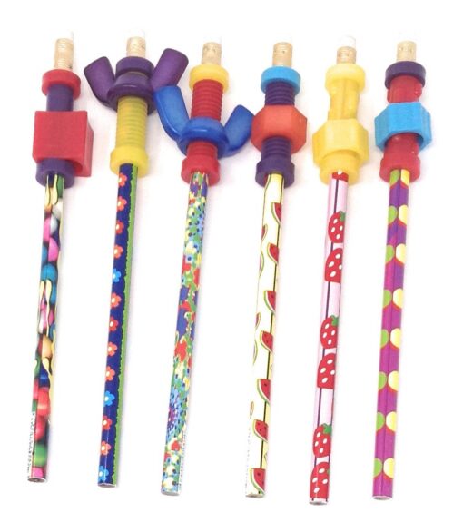 Pencil Finger Fidget Toppers with Pencils (Set of 6 Assorted)