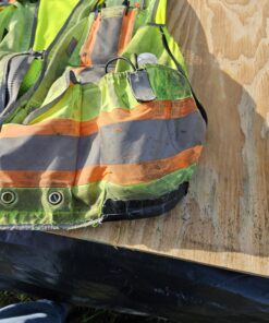 Radians SV55 Class 2 Heavy Woven Two Tone Engineer Vest with Padded Neck to Support Extra Weight in Cargo Pockets X-Large Green 26 7156CghlbXL