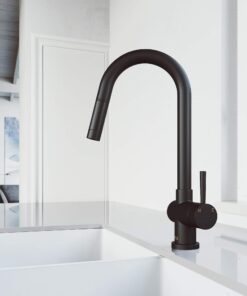 Alternative view of VIGO VG02008MB 17" H Gramercy Single-Handle with Pull-Down Sprayer Kitchen Faucet in Matte Black