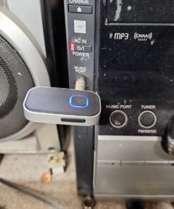 COMSOON Bluetooth Receiver for Car, Noise Cancelling 3.5mm AUX Bluetooth Car Adapter, Wireless Audio Receiver for Home Stereo/Wired Headphones, Hands-Free Call, 16H Battery Life - Black+Silver 28 7157Mc7G4PL