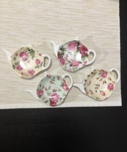 Gracie China Tea Bag Caddy Holder, Set of 4 (Rose Chintz) 14 71585ft9nAL
