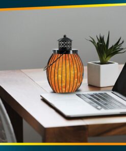 Himalayan Glow Lantern Style Basket Salt Lamp with Pink Salt Chunks,Pink Salt Nightlight,Salt Lamp Bulb,(ETL Certified) Dimmer Switch,Pleasant & Relaxing Amber Glow | 7-9 LBS 17 7158KV wFL 2