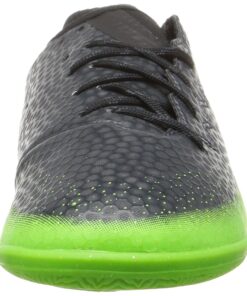 adidas Unisex-Child Performance Messi 16.3 Indoor Soccer Shoes Skate 13 Little Kid Dark Grey/Silver Metallic/Solar Green 9 7159hKuqHnL