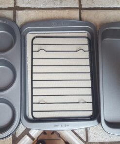 Ecolution EIOGY-1204 Toaster Oven Bakeware 4Piece Set | Nonstick Heavy Duty Carbon Steel,Gray Gray 47 715A i6rahL