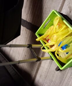 Magna Cart Personal 150 Pound Capacity Aluminum Folding Hand Truck with Telescopic Handle and Foldable Wheels for Industrial, Black and Red Black/Red 61 715ADlFoZBL