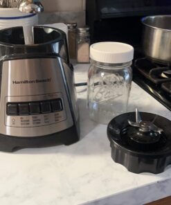Hamilton Beach Power Elite Blender for Shakes and Smoothies with 3-Cup Vegetable Chopper Mini Food Processor, 40oz Glass Jar, 12 Functions for Puree, Ice Crush, Black and Stainless Steel (58149) 42 715Ag3rhiL