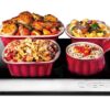 Chefman Electric Warming Tray with Adjustable Temperature Control, Glass Top Large 21”x16” Surface Keeps Food Hot,Black Large - 21" x 16" 13 715CAM1 wkL