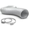 TerraBloom 6-Inch Dryer Vent Hose 25 Feet - Advanced 3-Layer Aluminum Flexible Duct for HVAC with 2 Bonus Clamps - 6-Inch Silver Ducting, Ventilation Hose, Dryer Duct Hose & Grow Tent 6" X 25 FT (SILVER) 2 715CMoQqGbL