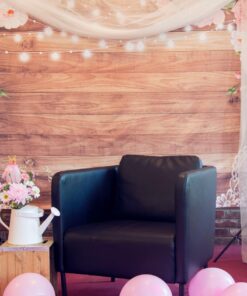 Funnytree 7X5ft Flowers Wood Lace Rustic Backdrop Wedding Floral Photography Background Wooden Board Floor Bridal Shower Baby Birthday Party Bride Banner Photo Studio 7'x5' Pink 30 715CO0046lL