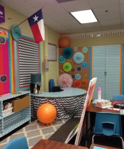 The Macbeth Collection Self Adhesive Shelf Liner - 2 Pack - Rugby Chevron Aqua Pop 25 715D478tAVL