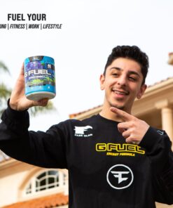 G Fuel Faze Rug Energy Powder, Sugar Free, Clean Caffeine Focus Supplement, Water Mix, Sour Blue Raspberry Flavor, with Focus Amino, Vitamin + Antioxidants Blend - 10.44 oz (40 Servings) 26 715DZn3MU2L