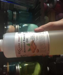 Almond Sweet Oil - 1 Quart - 32 oz - Safety Sealed HDPE Container with resealable Cap - 100% Pure and Natural for Hair, Skin, Massage and Cooking 36 715Edh5c6DL