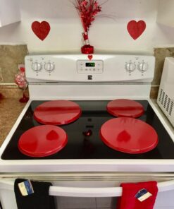 Reston Lloyd Electric Stove Burner Covers, Set of 4, Red 27 715FGizQrqL
