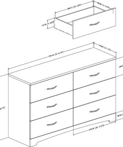 South Shore Step One 6-Drawer Double Dresser,Pure Black with Matte Nickel Handles Pure Black 27 715Fa 2XfSL