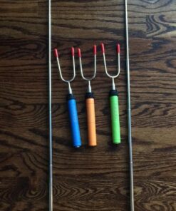 Marshmallow Roasting Sticks kit-Telescoping Stainless Steel Cookware Set Forks for Smores & Best Camping Accessories for Kids Over Campfire & Hot Dog Fire Pit Cooking 46 715FsqLrDML