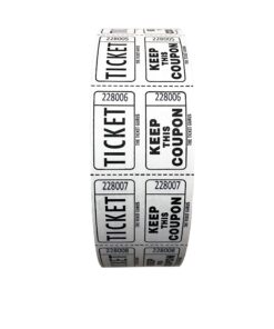 THE TICKET GURUS-Double Raffle Ticket Roll : roll of 2000-(White) White
