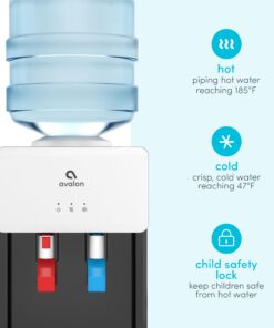 Avalon Premium Hot/Cold Top Loading Countertop Water Cooler Dispenser With Child Safety Lock. UL Listed- White countertop white 28 715GchI8tlL