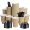 SPRINGPACK Disposable Paper Coffee Cups with Lids, 100 pack 12 oz Ripple Wall Insulated To Go Coffee Cups for Hot/Cold Beverage, Recyclable Takeaway Drinking Cups for Home Office Cafe Party 25 715HPxiJ37L