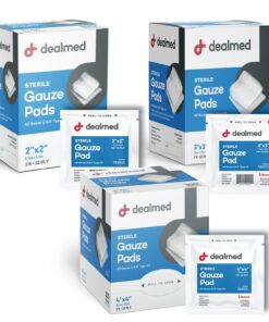 Dealmed Sterile Gauze Pads – 100 Count, 4’’ x 4’’ Disposable and Individually Wrapped Gauze Pads, Wound Care Product for First Aid Kit and Medical Facilities 4x4 Inch (Pack of 100) 11 715Hfywgl5L