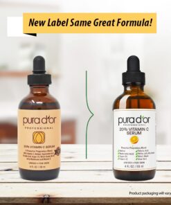 Alternative view of PURA D'OR 20% Vitamin C Serum (4oz BEST VALUE) Lightweight Maximum Strength Formula,Hyaluronic Acid,Retinol,Professional Grade Treatment For Face & Eyes,Dark Spots,Acne,Wrinkles,For Men & Women
