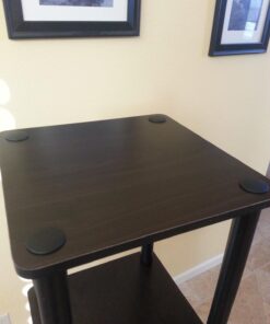 FURINNO Turn-N-Tube 5-Tier Corner Square Rack Display Shelf, Round, Espresso/Black Round Tube 43 715JLFi8KKL