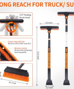5in1 Car Snow Ice Scraper and Brush for Car SUV Trucks, 1x Ice Snow Shovel, 1x Heavy Duty 42" Extendable Snow Cleaning Brush Squeegee Broom, 1x Scratch Ice Snow Scraper Remover for Car Windshield 42" With Shovel 41 715JW9gUCZL