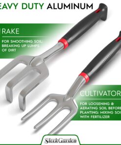 8-Piece Gardening Tool Set-Includes EZ-Cut Pruners, Lightweight Aluminum Hand Tools with Soft Rubber Handles- Trowel, Bamboo Gloves, Garden Tote, High Density Comfort Knee Pad Gardening Gifts Tool Set 12 715K3aw3wRL