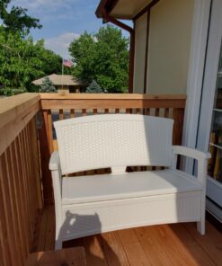 Suncast EMW8863250 Elements Loveseat with Storage-Lightweight, Resin, All-Weath, White 25 715L EAKuVL