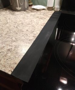 Capparis Kitchen Silicone Stove Counter Gap Cover, Easy Clean Heat Resistant Wide & Long Gap Filler, Seals Spills Between Counter, Stovetop, Oven, Washer & Dryer, Set of 2 (25 Inches, Black) 25 Inches 42 715MpNsZOL 2