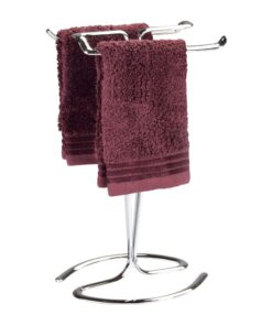 iDesign Metal Hand Towel Rack, The Axis Collection – Holds 2 Hand Towels, 7.75” x 6.25” x 13.5”, Chrome 29 715N42WLy4L