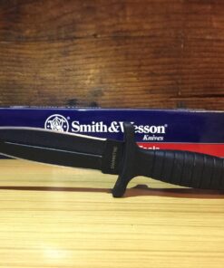 Smith & Wesson SWHRT9B 9in High Carbon S.S. Fixed Blade Knife with 4.7in Dual Edge Blade and TPE Handle for Outdoor, Tactical, Survival and EDC Standard Packaging 61 715NGLsIslL 1